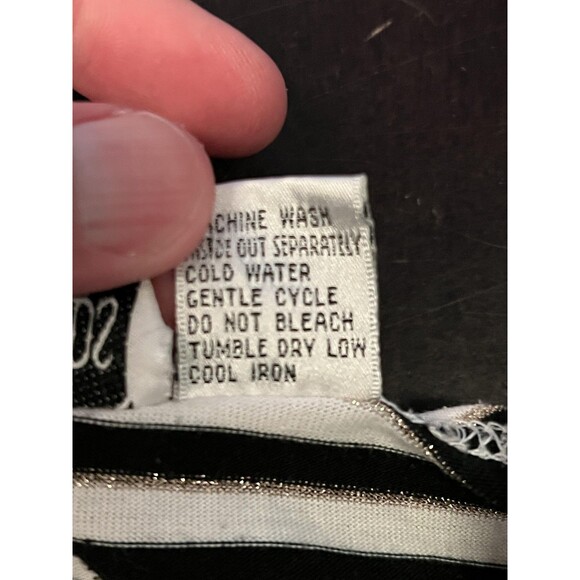 Needle & Threads Shirt Womens XL Black White Striped Nautical Anchor Embroidered - Picture 8 of 8